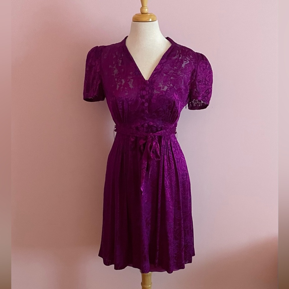 Betsey Johnson Elegant Purple Lace Dress  NWT
